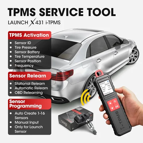 Vista 3 de Nueva herramienta de servicio TPMS portátil LAUNCH X-431 i-TPMS TSGUN 2026, reinicio, reinicio y programa, sensores TPMS Funciona con escáner X-431