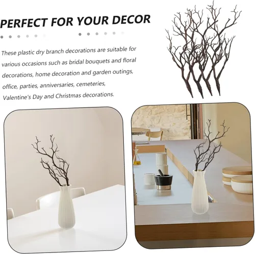 Vista 9 de 4 ramas de árbol de cuernos artificiales secas para decoración del hogar, Halloween, Navidad y rellenos de jarrones, ramas sintéticas para proyectos