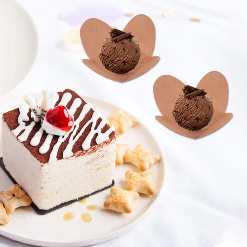 Vista 4 de Cabilock 100 envoltorios de chocolate de papel con trufas de chocolate, tazas de caramelo, base de postre, suministros para hornear para hacer