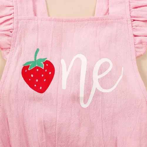 Vista 4 de GRNSHTS Trajes de primer cumpleaños para niñas con volantes para primer cumpleaños, mameluco sin espalda