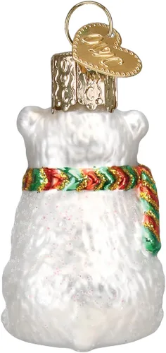 Vista 3 de Old World Christmas Gumdrops - Mini oso polar soplado de cristal para árbol de Navidad