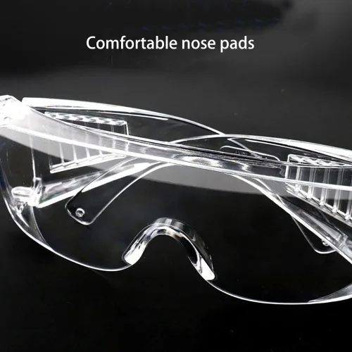 Vista 5 de Gafas de seguridad transparentes, a prueba de salpicaduras con antiniebla, gafas protectoras de laboratorio, gafas protectoras ligeras sobre gafas