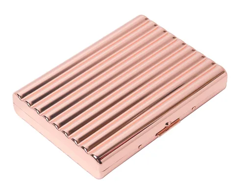 Vista 22 de Elegante, moderna y minimalista pitillera de metal - Capacidad para 10 cigarrillos de 100mm - Perfecta para mujeres - Diseño de metal ligero