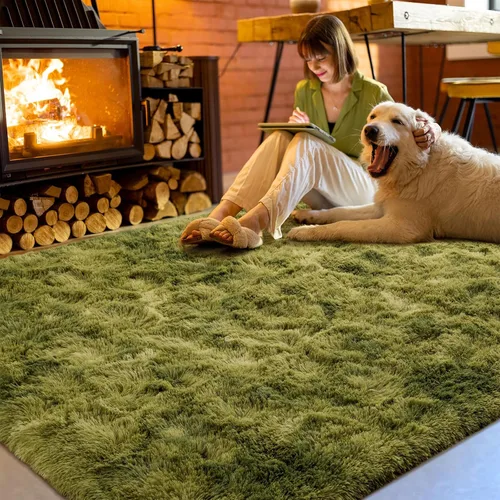 Vista 103 de Softlife Alfombra naranja para dormitorio, alfombra de felpa esponjosa para sala de estar para niñas, alfombra lanuda para niños, alfombra suave