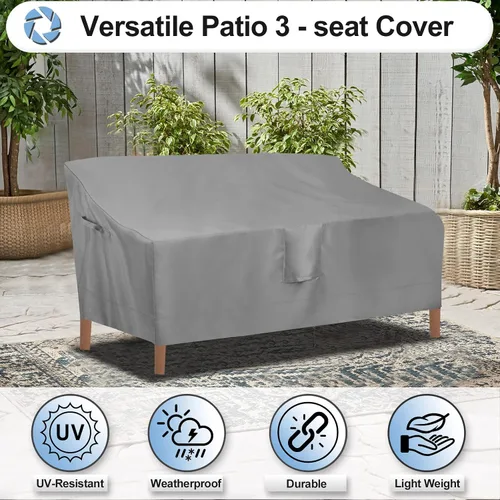 Vista 4 de OutdoorLines Funda impermeable para sofá de 3 plazas para patio al aire libre, resistente a los rayos UV, fundas para muebles de patio, resistentes