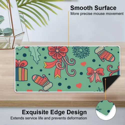 Vista 4 de Chic Festive Celebration Mouse Pad Large Gaming Desk Pad with Non- Slip Rubber Base Smooth Face Mouse Table Computer Desk Decor for School Home