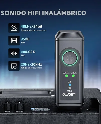 Vista 2 de LEKATO Receptor Bluetooth XLR, BT 5.3, 48 kHz/24 bits, adaptador Bluetooth inalámbrico para mesa de consola mezcladora, mezcladores de audio