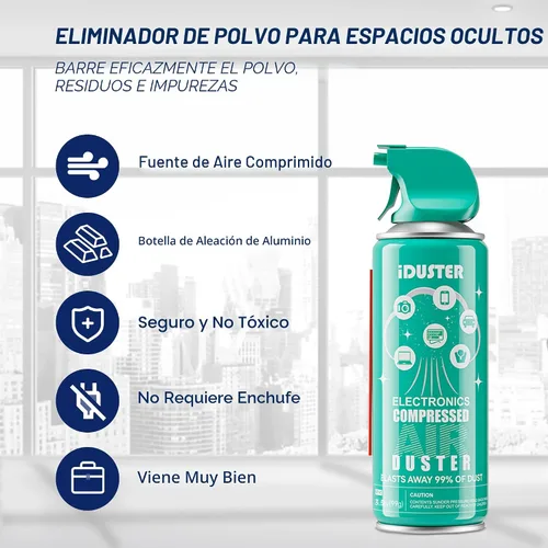 Vista 4 de iDuster Plumero de aire enlatado comprimido para computadora, limpiador de teclado electrónico desechable para limpieza de plumero, 3