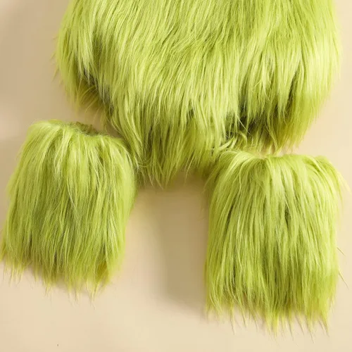 Vista 6 de Cevoerf Infant Baby Girls Boys Christmas Outfits Stole Christmas Romper Green Furry Pants Xmas Clothes Costume