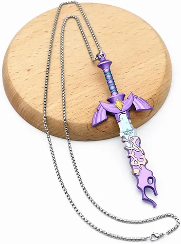 Vista 5 de Twin Six Collar con escudo Zeld de la leyenda del anime, colgantes de aleación de zinc para cosplay, regalos para mujeres, hombres, niñas y niños