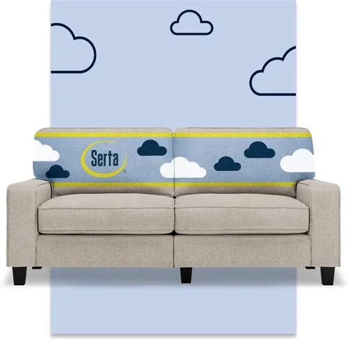 Vista 11 de Pemberly Row Sofá moderno de 73 pulgadas con brazos de riel con fundas extraíbles, color beige