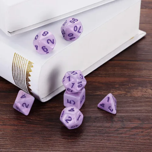 Vista 2 de DND Dice, 5 x 7 juegos (35 piezas) de dados de poliedro para Dungeons & Dragons RPG MTG DND juego de mesa con 1 bolsa gratis