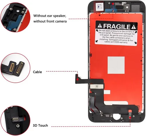 Vista 5 de iPhone 8 Plus de repuesto de pantalla negra para iPhone 8 Plus, pantalla LCD y pantalla táctil digitalizador, conjunto completo con kit