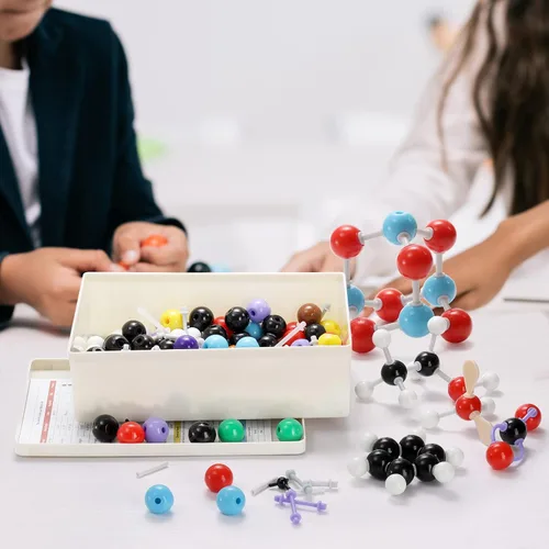 Vista 8 de SOUJOY Modelo molecular de química de 444 piezas para construir estructuras orgánicas e inorgánicas, juego de aprendizaje de ciencia visual 3D