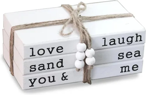 Vista 6 de Decoración de pila de libros de granja inspirada en lavanda de Lavender Inspired para sala de estar, barra de café, repisa de chimenea - Juego de 3