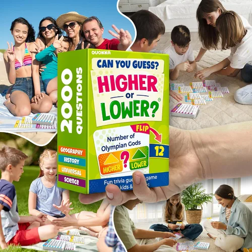 Vista 7 de QUOKKA Juegos de mesa de trivia para niños y adultos V2.0 - Juego de cartas de mesa para noche familiar 4xSet para adivinar preguntas divertidas