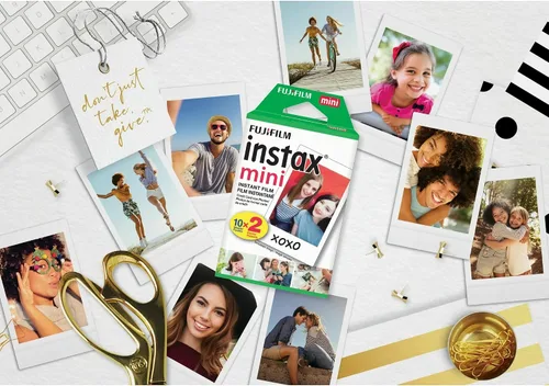Vista 5 de Fujifilm Mini Película Instantánea (Blanco) para cámaras Fujifilm Mini 8,9,11,12,50s, 25, 7s, 90, 300, Instax Mini Link con paño de microfibra