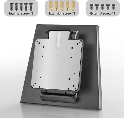 Vista 6 de Soporte plegable ajustable para monitor único, soporte de escritorio VESA de perfil bajo 2.953 x 2.953 in y 3.937 x 3.937 in, se adapta a pantallas