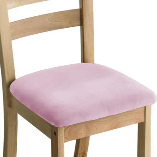 Vista 3 de Juego de 6 fundas de terciopelo para sillas de comedor, fundas elásticas para asiento de silla de comedor, fundas extraíbles y lavables, protectores
