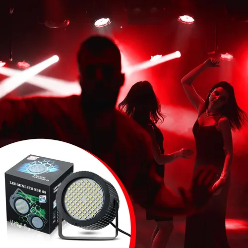 Vista 7 de Funtery 2 luces estroboscópicas brillantes de Halloween, 88 LED, iluminación intermitente para fiesta, sonido y modos de velocidad, luces