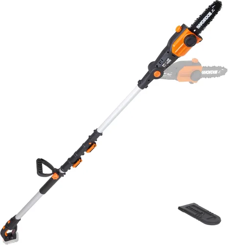 Vista 8 de Worx Nitro 20V 8 '' motosierra de poste inalámbrico batería 2.0 Ah y cargador incluido WG349 up to 13.3 ft total reach; weighs 8 lbs; 3 cutting