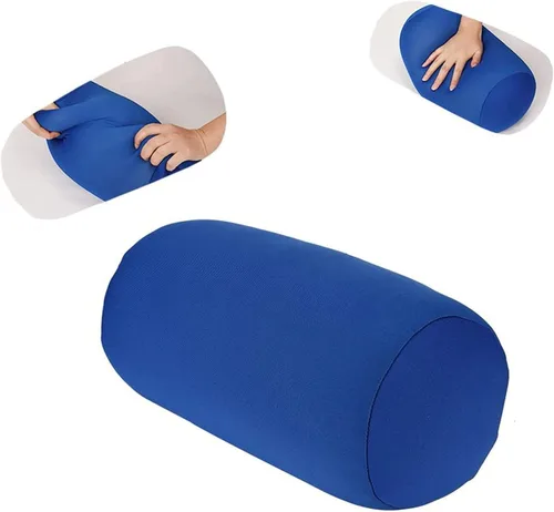 Vista 7 de ASkinds 2 almohadas cilíndricas cómodas de rollo de microperlas Jelly Bean Bed Pillow Tube Pillow Cojín para cabeza, cuello, soporte de espalda