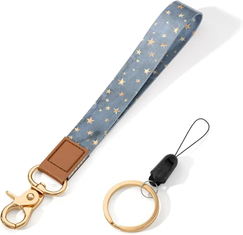 Vista 8 de Cordón de muñeca para llaves, lindo cordón de correa de muñeca, soportes para llavero, llavero de pulsera, correas de muñeca para llaves Flor negra
