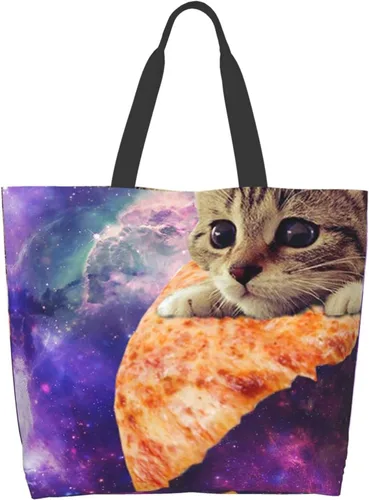 Vista 39 de Famame Canvas Tote Bag Large Women Casual Shoulder Bag Handbag Reusable Multipurpose Shopping Grocery Bag