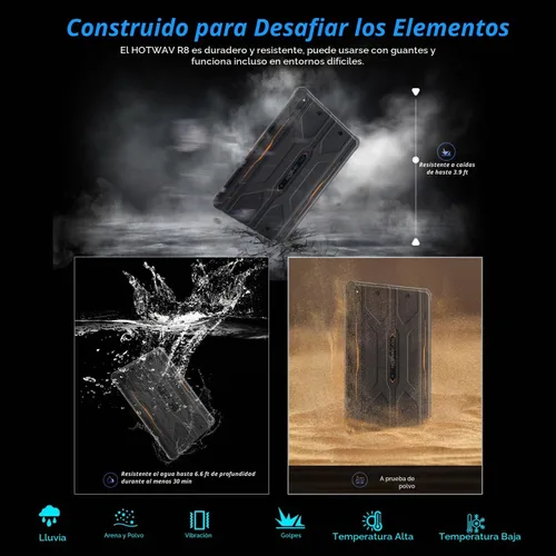 Vista 5 de HOTWAV R8 Tablet impermeable Android 14, tableta resistente de 10.1 pulgadas HD+, 10800 mAh, 12 GB + 128 GB/TF 1 TB, 13 MP+5 MP Cámara Tabletas