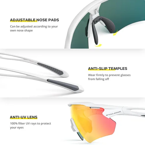 Vista 15 de Lentes de sol polarizados para ciclismo con 5 micas UV400, con armazón TR90.