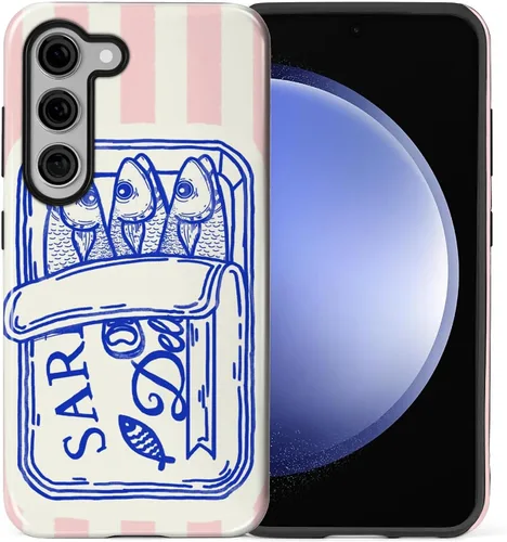 Vista 121 de Funda compatible con Samsung Galaxy S23, funda híbrida de protección rígida de 2 capas, a prueba de golpes, funda protectora resistente para Lata