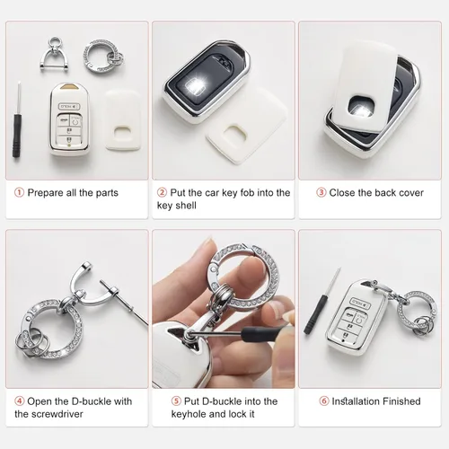 Vista 5 de YO&YOYE Funda para Llavero de TPU con Anillo para Llaves