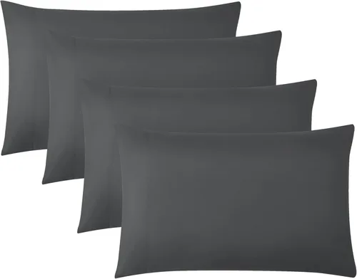 Vista 32 de Southshore Fine Linens® - Vilano® Springs - Par de fundas de almohada plisadas, color negro, estándar (Queen)