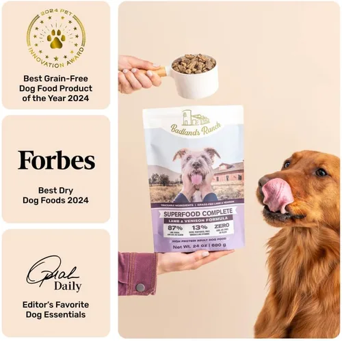 Vista 7 de BADLANDS RANCH por Katherine Heigl – Comida para perros de cordero y venado completa secada al aire con superalimentos – Alto contenido en proteínas