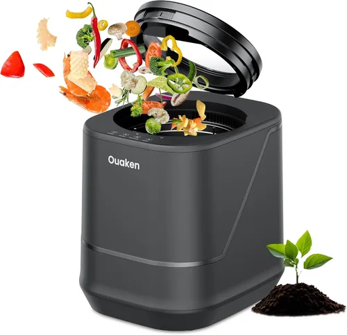 Vista 9 de Compostador eléctrico de 4 litros para cocina, contenedor de compostaje inteligente para encimera, inodoro, bajo ruido, limpieza automática