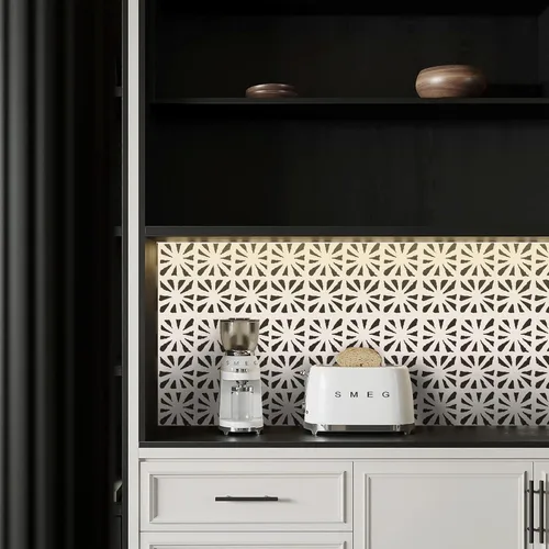 Vista 4 de Ismoon Papel tapiz autoadhesivo bohemio para despegar y pegar, papel de contacto geométrico negro y beige, 17.3 x 78.7 pulgadas, papel de pared