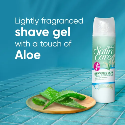 Vista 4 de Gel de afeitar Gillette Satin Care Sensitive, 7 onzas