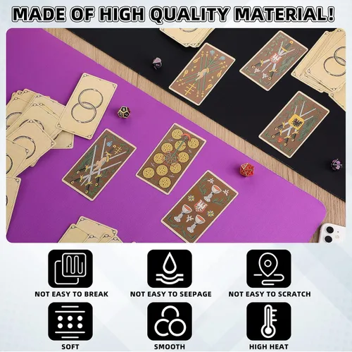 Vista 3 de Yexiya Tapete de juego de 6 piezas para TCG MTG de 24 x 14 pulgadas, tapete de goma suave para juegos de cartas, juegos de mesa (mezcla de colores)