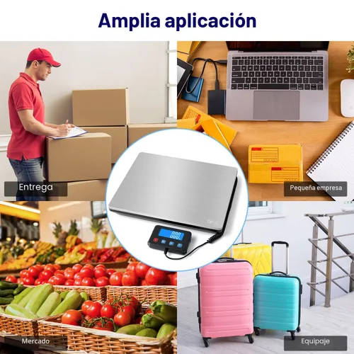 Vista 8 de TIPRE Báscula de envío de 440 libras para paquetes, báscula postal digital resistente con pantalla LCD, escala exprés de alta precisión de 0.35