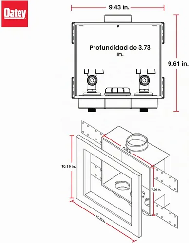 Vista 6 de Oatey Caja de salida para lavadora de poliestireno - 1 unidad