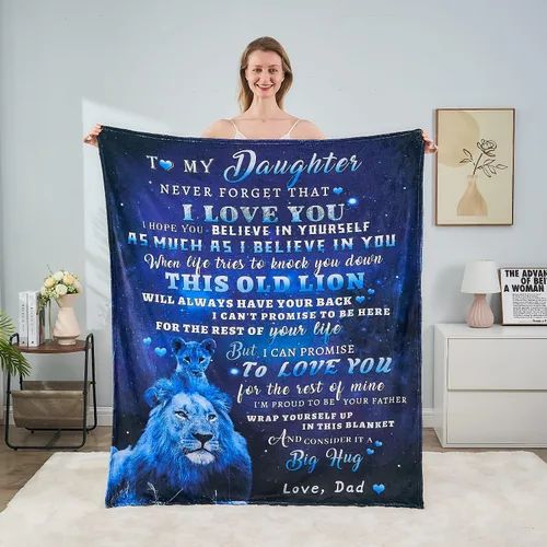 Vista 8 de tgruihm Manta de franela de graduación de 50 x 60 pulgadas, regalo de cumpleaños de Navidad para hija de parte de papá, regalo del día de la madre