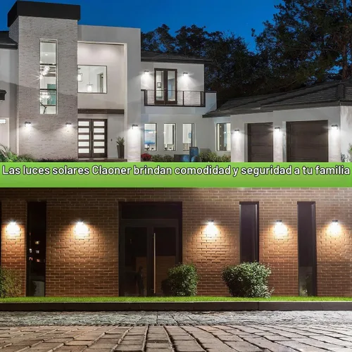 Vista 8 de CLAONER Luces solares para exteriores [126 LED], luces inalámbricas con sensor de movimiento, luces de seguridad impermeables IP65, 3 modos, ángulo