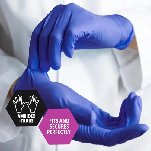 Vista 3 de MED PRIDE Guantes de nitrilo para examen médico, guantes quirúrgicos desechables sin polvo y látex para médicos, enfermeras, hospitales y uso