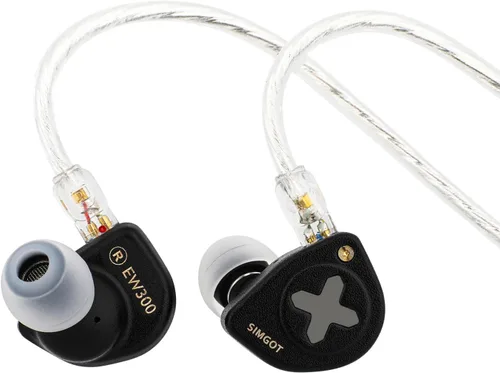 Vista 9 de Linsoul SIMGOT EW300 - Audífonos intrauditivos híbridos de alta fidelidad, 1DD+1Planar+1PZT, auriculares con cable IEM, auriculares