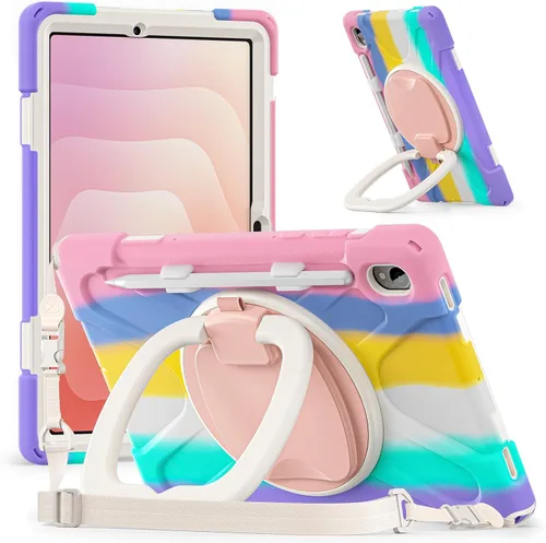 Vista 130 de 360 Rotation Case for Galaxy Tab ActivePro/Tab Active4 Pro/Active 5 Pro 10.1" Sturdy Cover Rotate Ring Stand Shoulder Carrying Strap Hand Strap