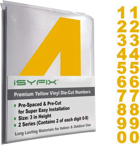 Vista 43 de iSYFIX Calcomanías de Números de Vinilo Verde Manzana – 1.5 Pulgadas Autoadhesivas (2 Juegos) – Calcomanía Premium Troquelada y Pre-espaciada