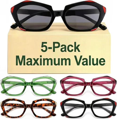 Vista 17 de Eyekepper Reading Glasses Women, Readers for Women, Stylish Cat Eye Design Paquete de 5 unidades.