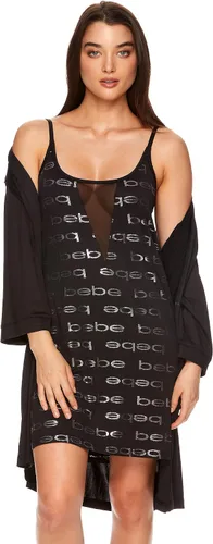 Vista 3 de bebe Camisones para mujer con ribete de encaje, conjunto de pijama y bata con cinturón