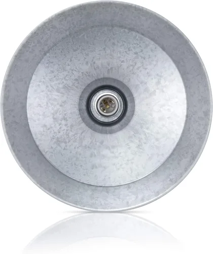 Vista 6 de Lámpara de señal de cuello de cisne de acabado galvanizado de 10 pulgadas con brazo de extensión de 22 pulgadas de largo, aplique de pared