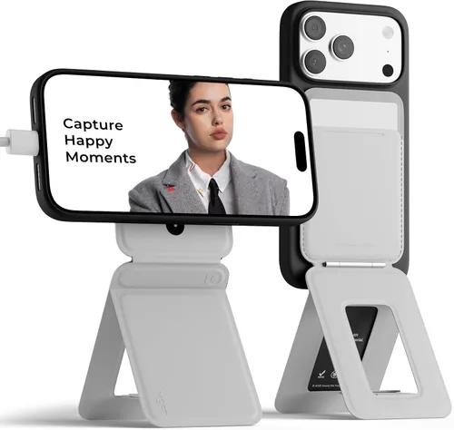 Vista 43 de MOFT MOVAS - Cartera de trípode para iPhone, múltiples ángulos, soporte de teléfono ligero y portátil, cartera magnética de cuero vegano MOVAS